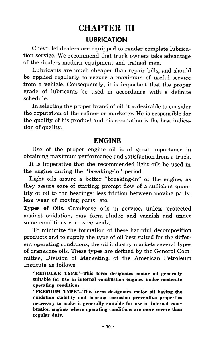 1952 Chevrolet Trucks Operators Manual Page 24
